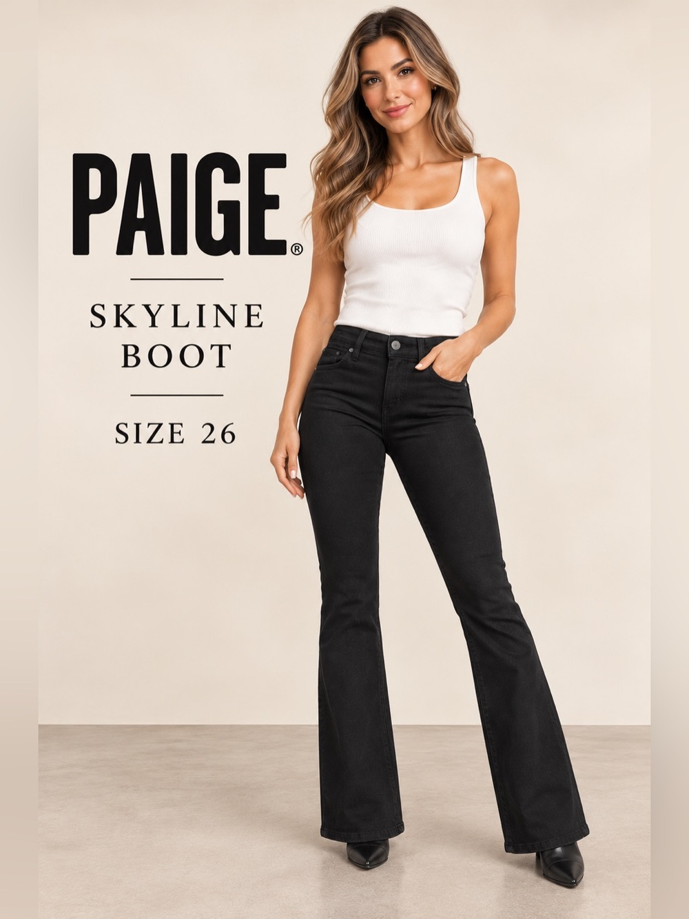 PAIGE Skyline Boot Flare Jeans in Black